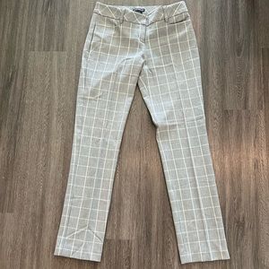 Express Grey Plaid Express Columnist Dress Pants